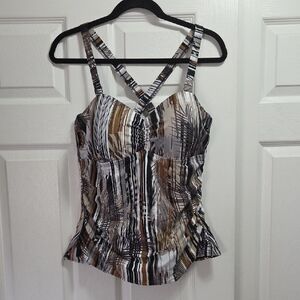 Denim & Co Beach Strappy Swim Top